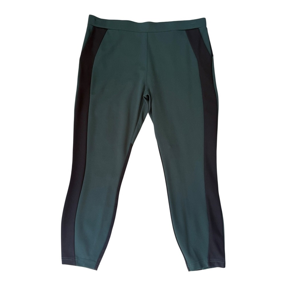 Betabrand XL Petite‎ Ponte Knit Dress Pant Yoga Pants Dark Green Black NEW